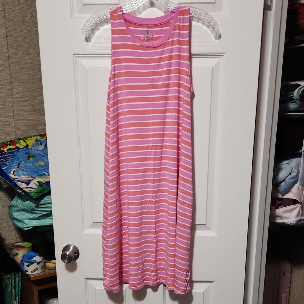 Time and Tru Pink and White Striped Top